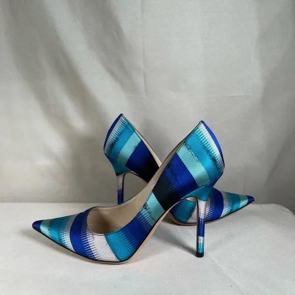 Jimmy Choo Striped Blue Heels